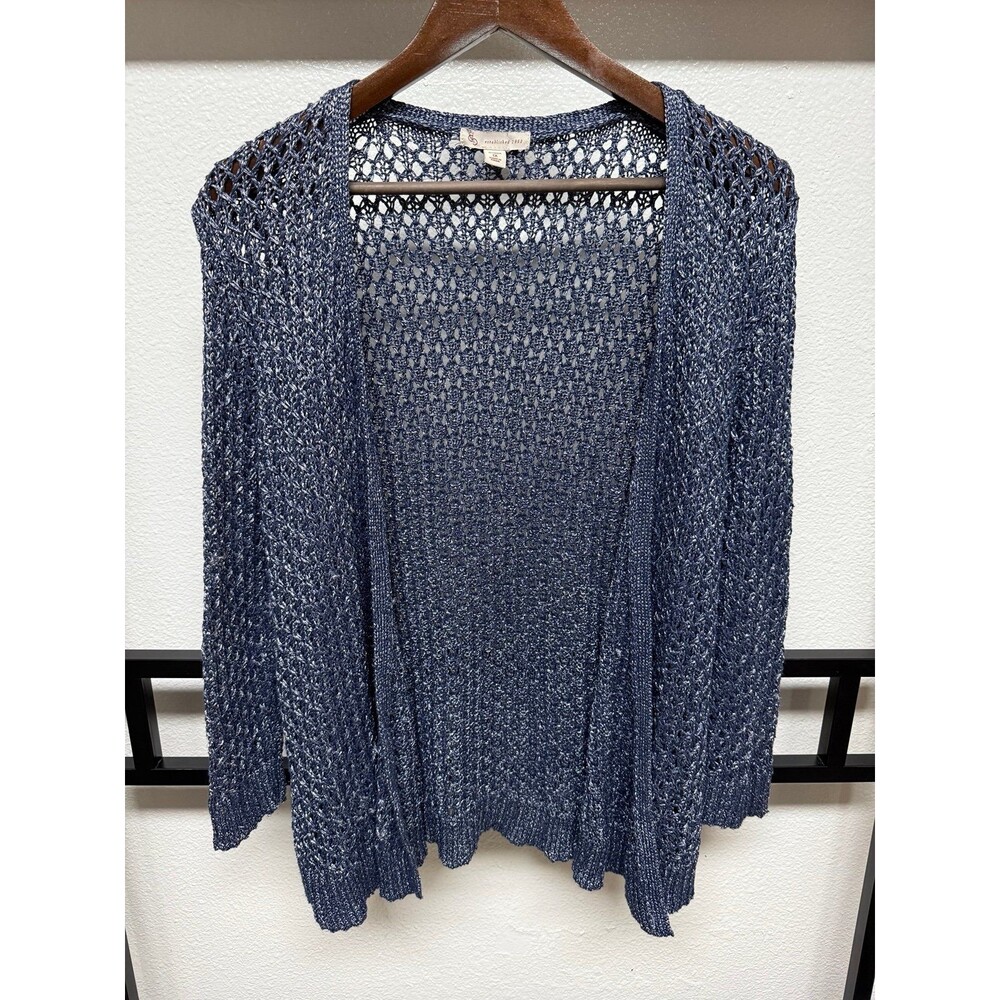 Womens Blue Crochet Knit Cardigan Sweater Vintage Boho
70% cotton Size 1X